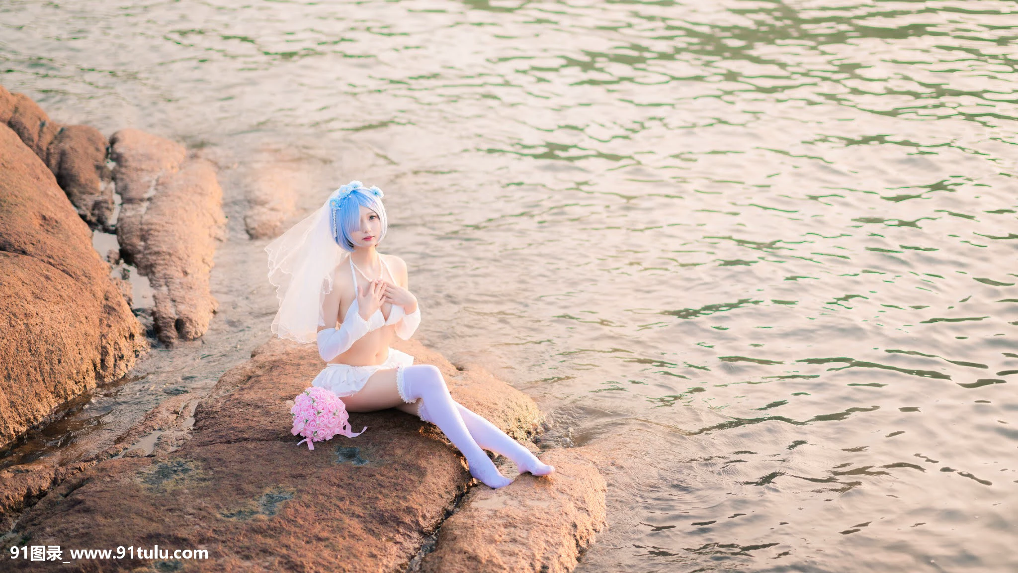 Cosplay 橙子喵 – 蕾姆花嫁 ゼロから始める异世界生活 [17P][iphone 写真 ビックリマーク エラー]